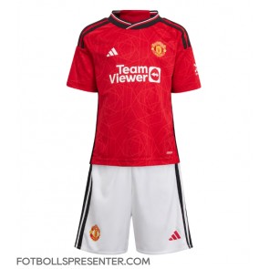 Manchester United Hemmatröja Barn 2023-24 Kortärmad (+ korta byxor)